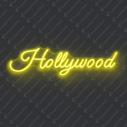 Lemon Yellow Hollywood Neon Sign