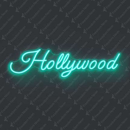 Mint Green Hollywood Neon Sign