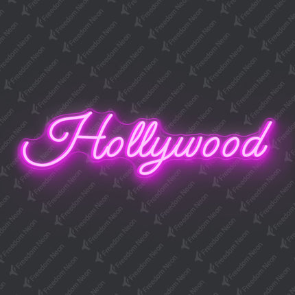 Pink Hollywood Neon Sign