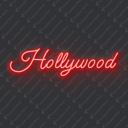 Red Hollywood Neon Sign