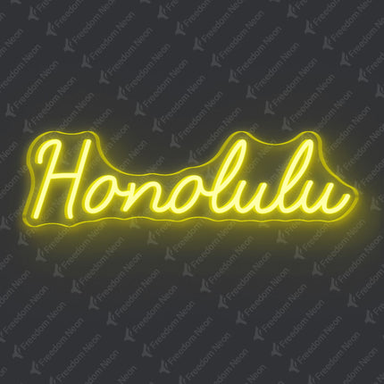 Lemon Yellow Honolulu Neon Sign