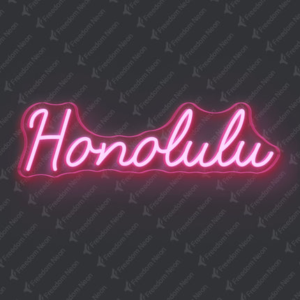 Light Pink Honolulu Neon Sign