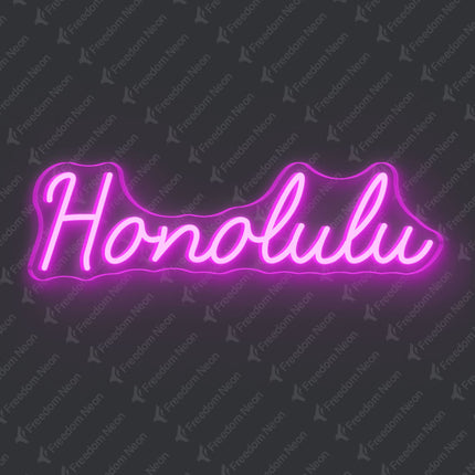 Pink Honolulu Neon Sign