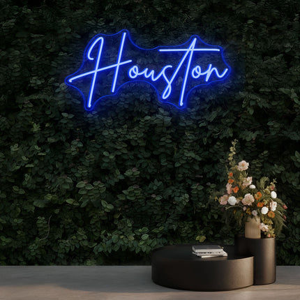 Blue Houston Neon Sign 