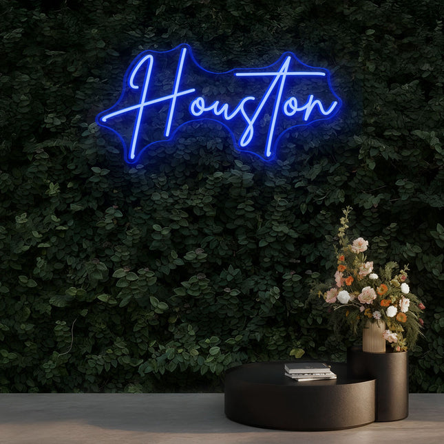 Blue Houston Neon Sign 