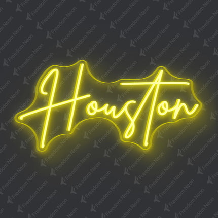 Lemon Yellow Houston Neon Sign