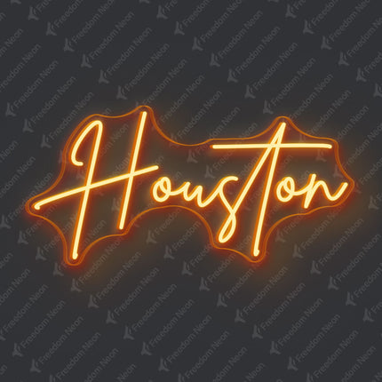 Orange Houston Neon Sign