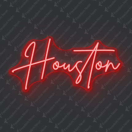 Red Houston Neon Sign