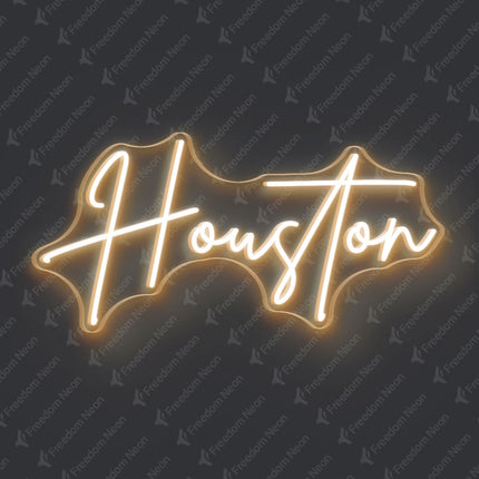 Warm White Houston Neon Sign