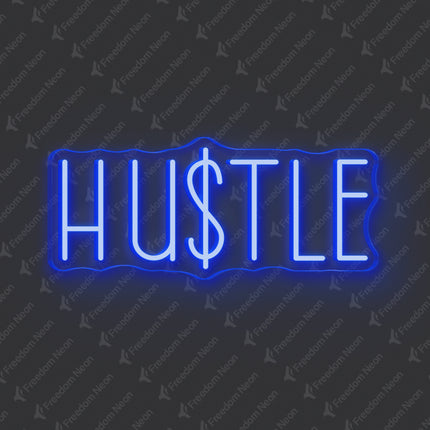 Blue Hustle Neon Sign
