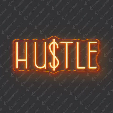 Orange Hustle Neon Sign