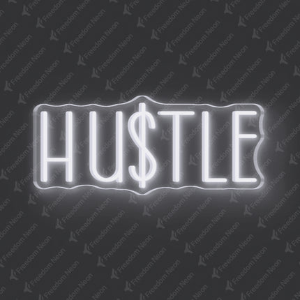White Hustle Neon Sign