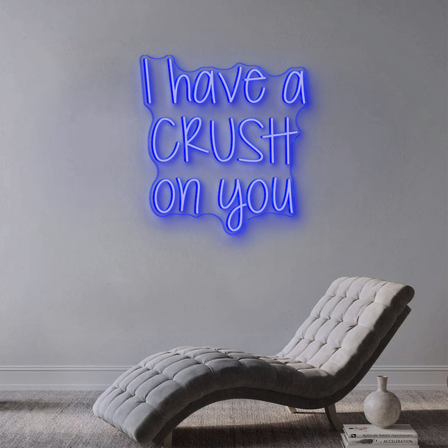Blue I Have a Crush on You Neon Sign