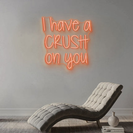 Golden Yellow I Have a Crush on You Neon Sign