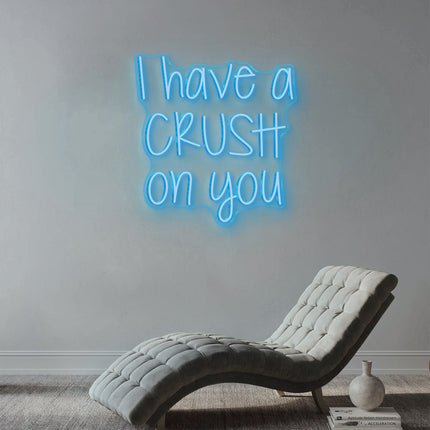 Ice Blue I Have a Crush on You Neon Sign