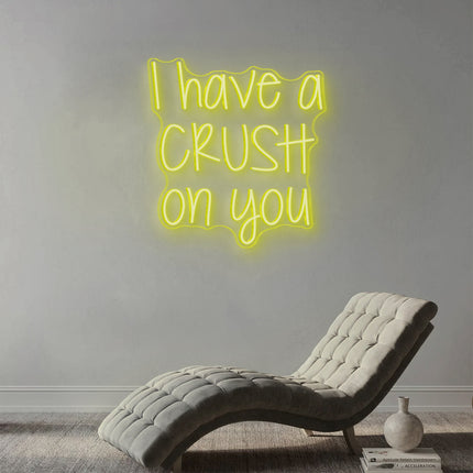Lemon Yellow I Have a Crush on You Neon Sign