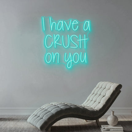 Mint Green I Have a Crush on You Neon Sign