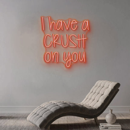 Orange I Have a Crush on You Neon Sign