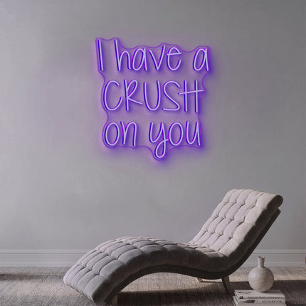 Purple I Have a Crush on You Neon Sig