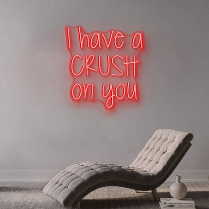 Red I Have a Crush on You Neon Sign