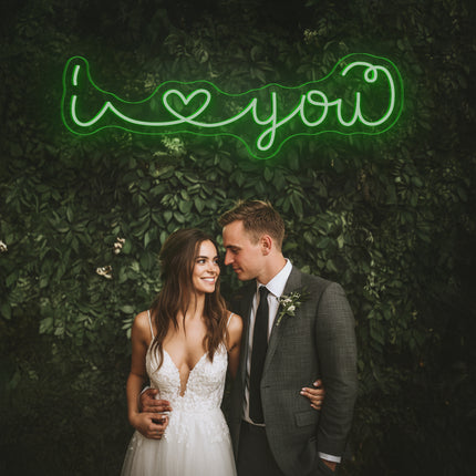 Green I Love You Neon Sign