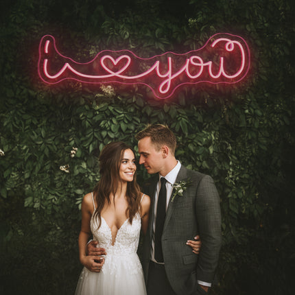 Light Pink I Love You Neon Sign