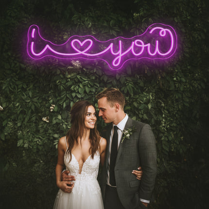Pink I Love You Neon Sign