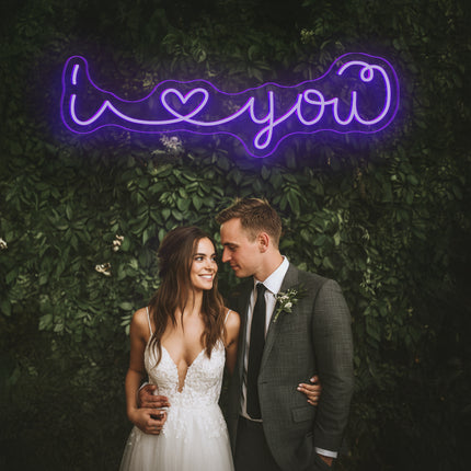 Purple I Love You Neon Sign