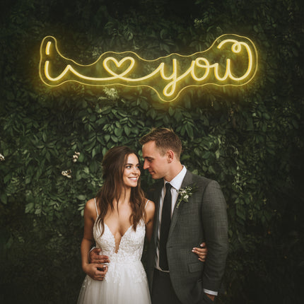 Warm White I Love You Neon Sign