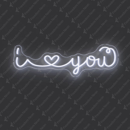 White I Love You Neon Sign