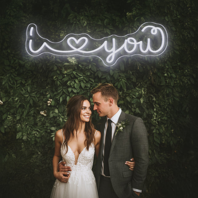 White I Love You Neon Sign