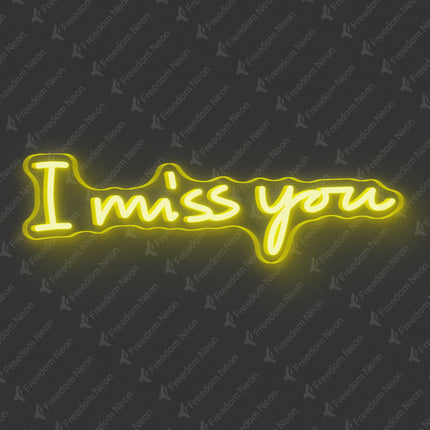 Lemon Yellow I Miss You Neon Sign