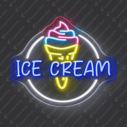 Blue Ice Cream Neon Sign