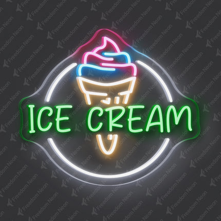 Green Ice Cream Neon Sign