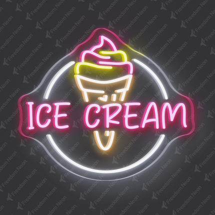 Light Pink Ice Cream Neon Sign