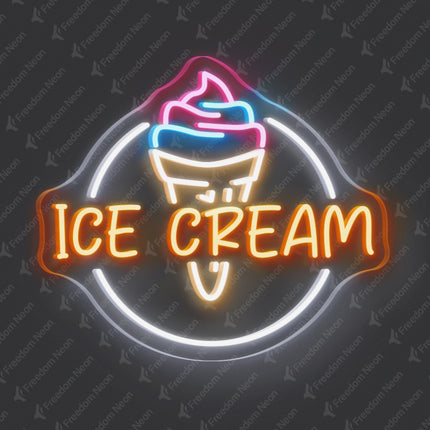 Orange Ice Cream Neon Sign