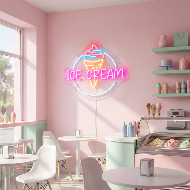 Pink Ice Cream Neon Sign