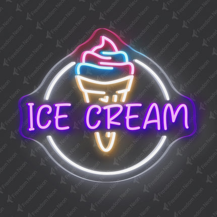 Purple Ice Cream Neon Sign