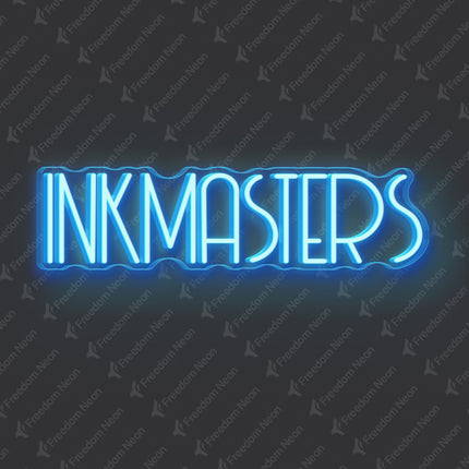 Ice Blue INKMASTERS Neon Sign