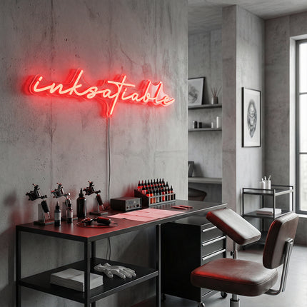 Red Inksatiable Neon Sign