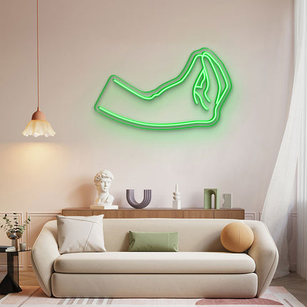 Green Italian Hand Gesture Neon Sign
