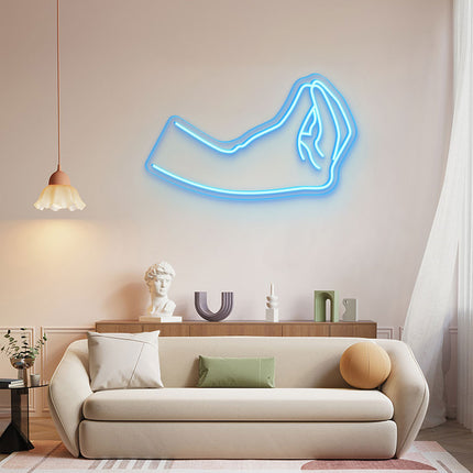 Ice Blue Italian Hand Gesture Neon Sign