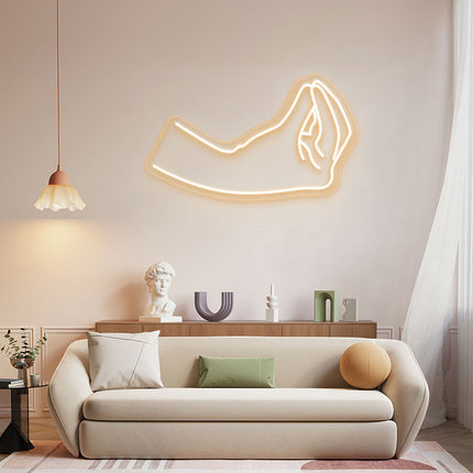 Warm White Italian Hand Gesture Neon Sign