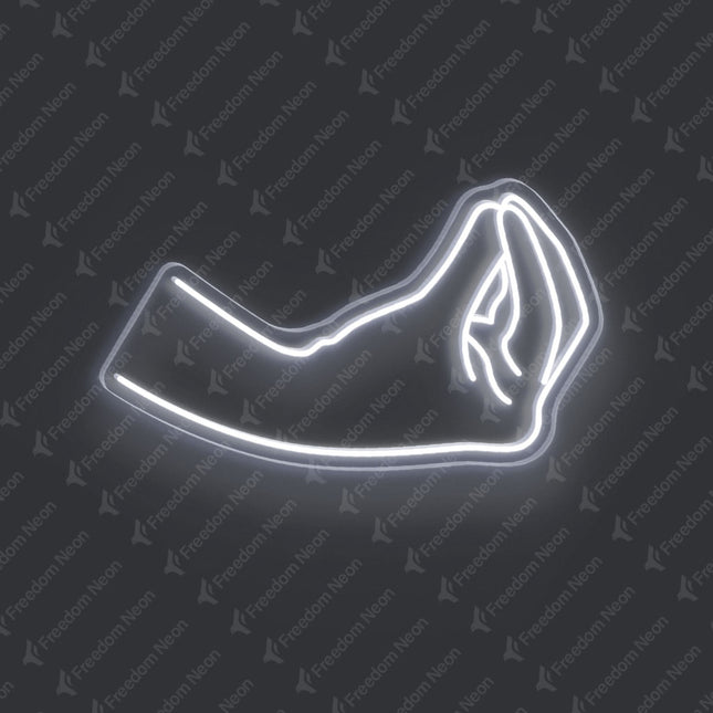 White Italian Hand Gesture Neon Sign