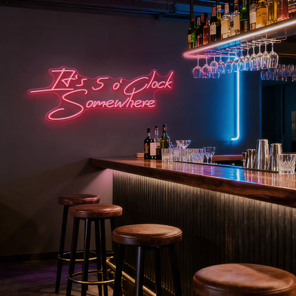 Light Pink It's 5 O'Clock Somewhere Neon Sign