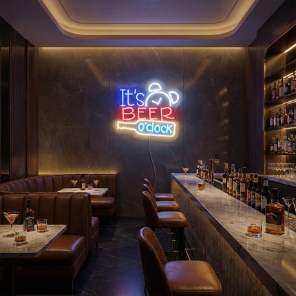 Red It's Beer O'clock Neon Sign