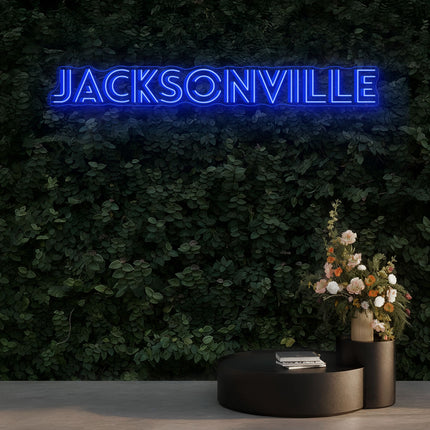 Blue Jacksonville Neon Sign