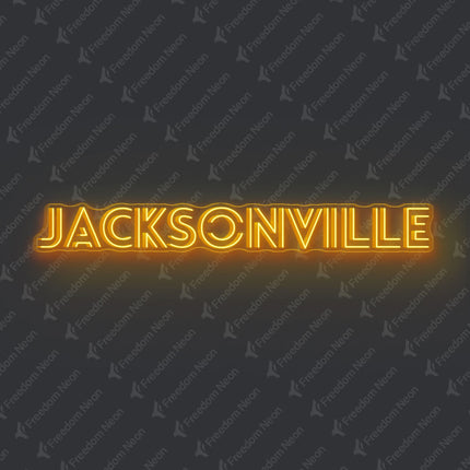 Golden Yellow Jacksonville Neon Sign