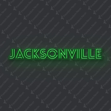 Green Jacksonville Neon Sign