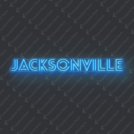 Ice Blue Jacksonville Neon Sign